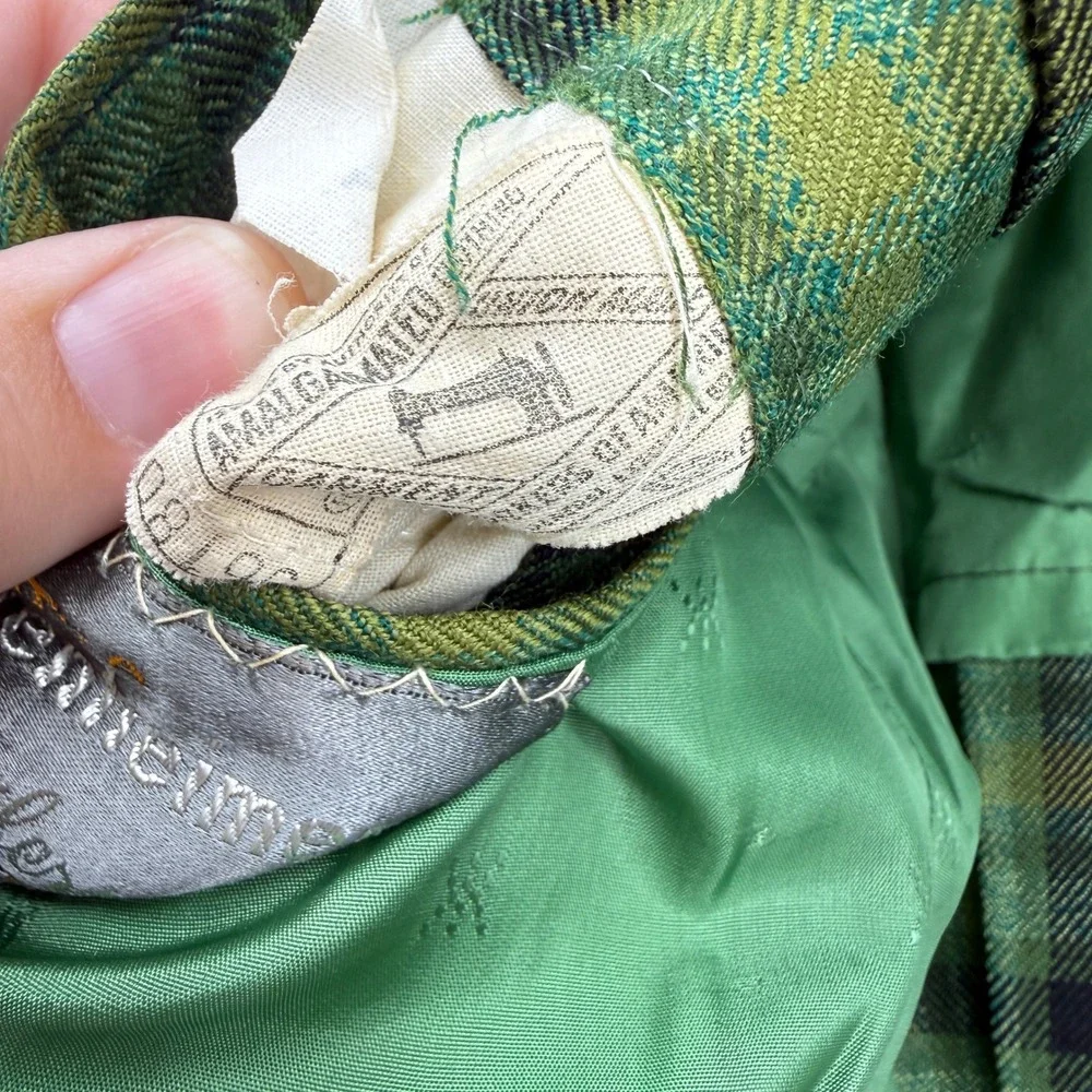 Kuppenheimer Plaid Blazer Mens Sz 40 Green Vtg Tartan Sport Coat Ticket Pocket